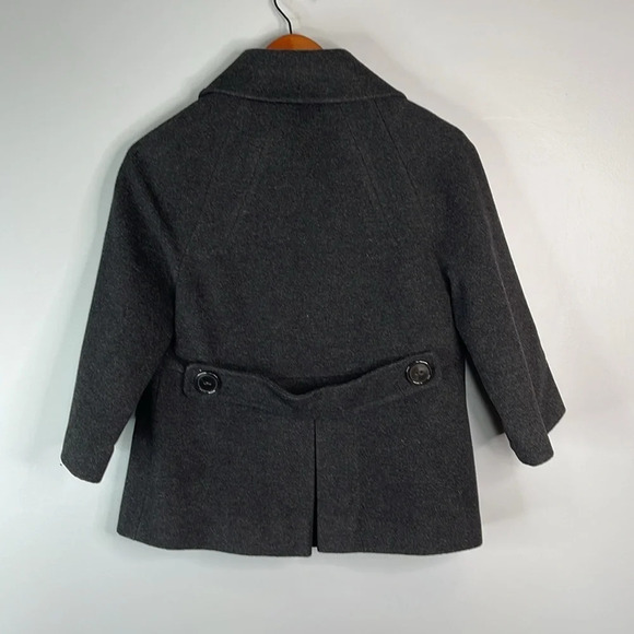 TAHARI Cashmere Blend Boxy Jacket Dark Charcoal Grey 3/4 Sleeves Monochrome 8 - Picture 9 of 14